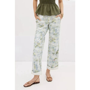 Pilcro The Roamer Coastal Artsy Pond Utility Straight Pants Sz 30 Anthropologie